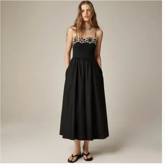 J. Crew Dresses & Skirts - J Crew Black Crochet Mixy Dress XXL 2X NWT Midi CL651 J.Crew Boho Western Floral